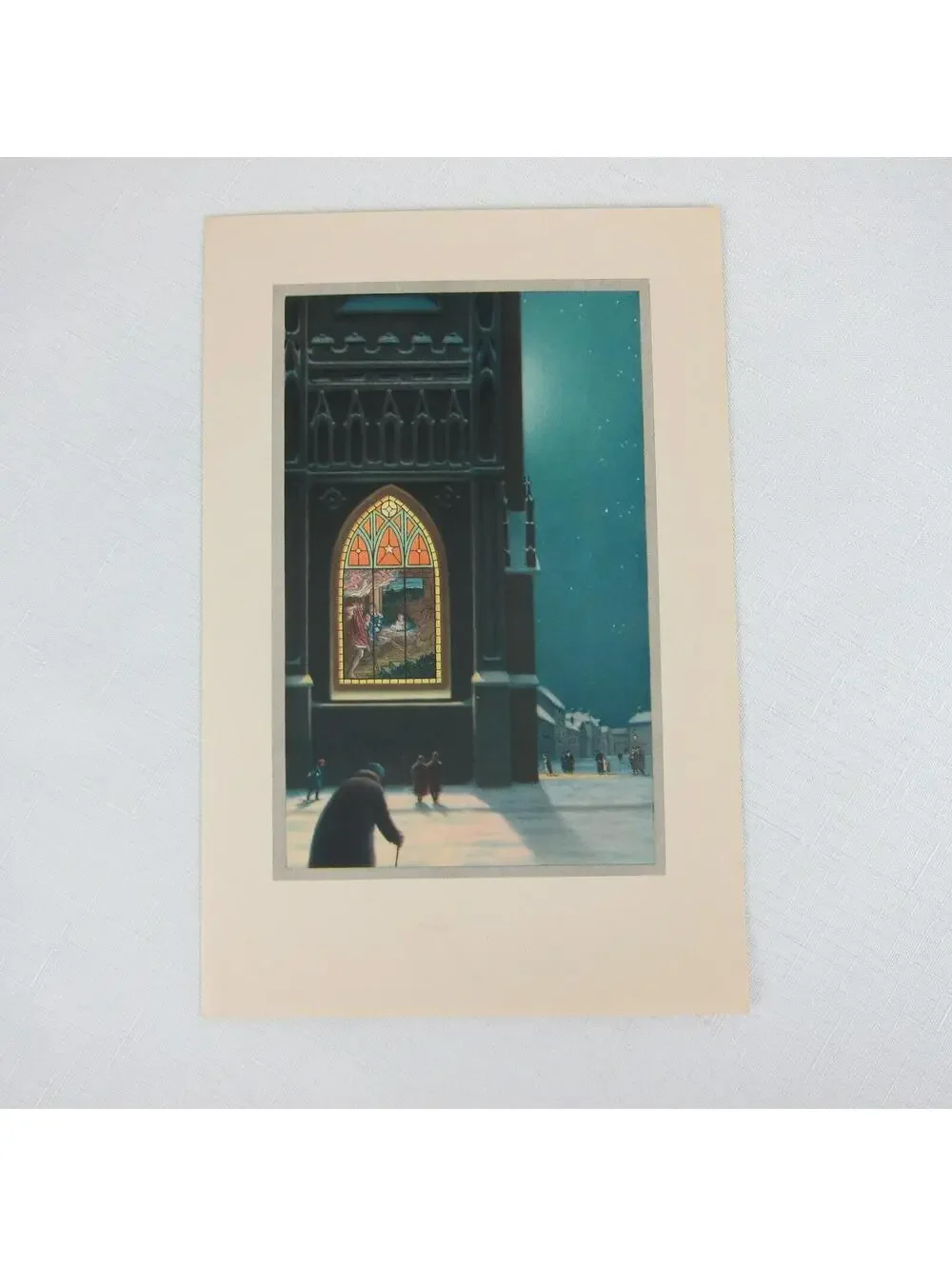 Vintage Christmas Cards Lot 3 Religious Bethlehem Star Wise Men Church USA Litho